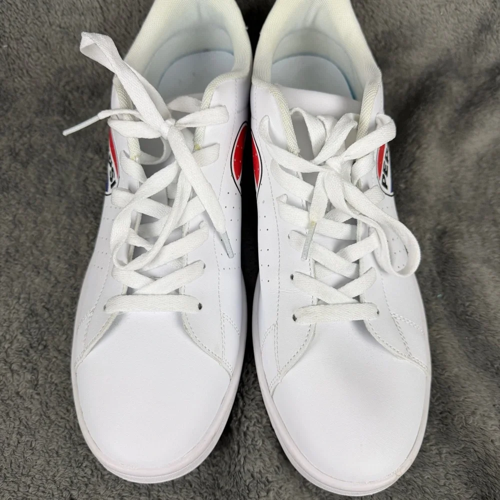 PEPSI Shoes Men’s 12 White Sneakers Lace Up Casual Athletic Retro Tennis Logo - Picture 3 of 12